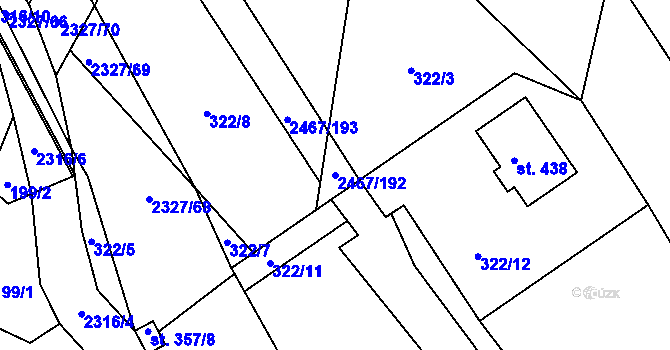Parcela st. 2467/192 v KÚ Telecí, Katastrální mapa