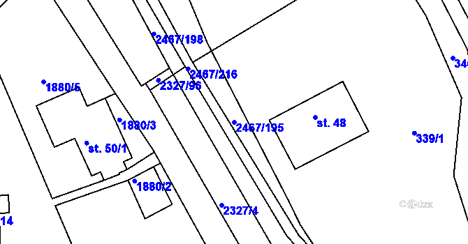 Parcela st. 2467/195 v KÚ Telecí, Katastrální mapa