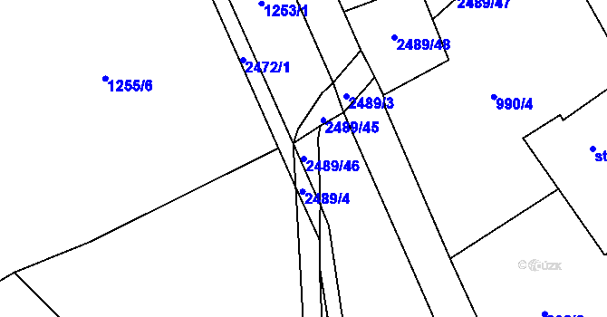 Parcela st. 2489/46 v KÚ Telecí, Katastrální mapa