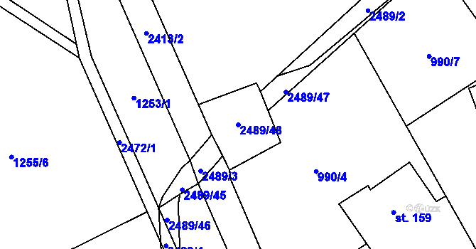Parcela st. 2489/48 v KÚ Telecí, Katastrální mapa
