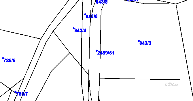 Parcela st. 2489/51 v KÚ Telecí, Katastrální mapa