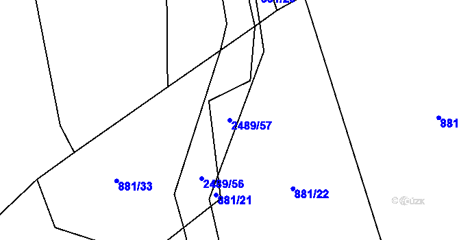 Parcela st. 2489/57 v KÚ Telecí, Katastrální mapa