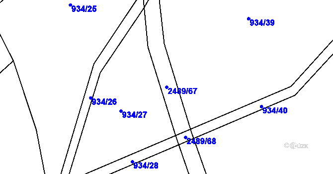 Parcela st. 2489/67 v KÚ Telecí, Katastrální mapa