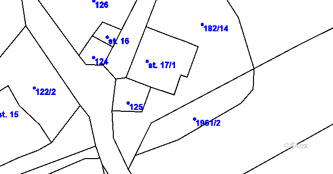 Parcela st. 17/2 v KÚ Telecí, Katastrální mapa