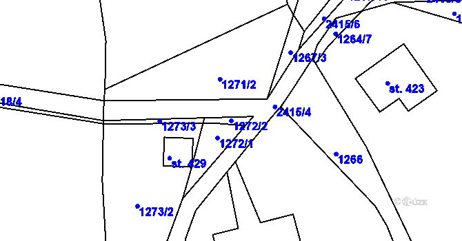 Parcela st. 1272/2 v KÚ Telecí, Katastrální mapa