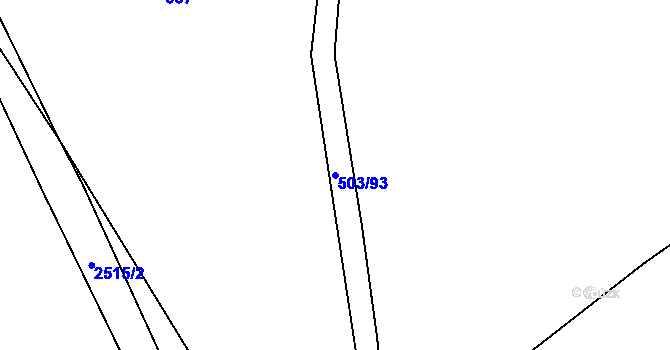 Parcela st. 503/93 v KÚ Telecí, Katastrální mapa