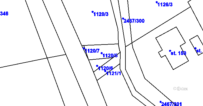 Parcela st. 1120/5 v KÚ Telecí, Katastrální mapa