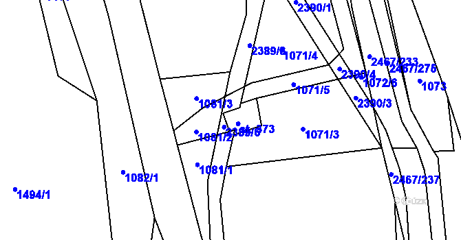 Parcela st. 470 v KÚ Telecí, Katastrální mapa