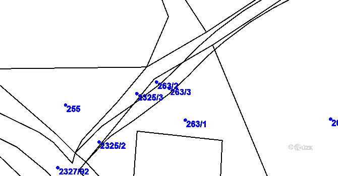 Parcela st. 263/3 v KÚ Telecí, Katastrální mapa