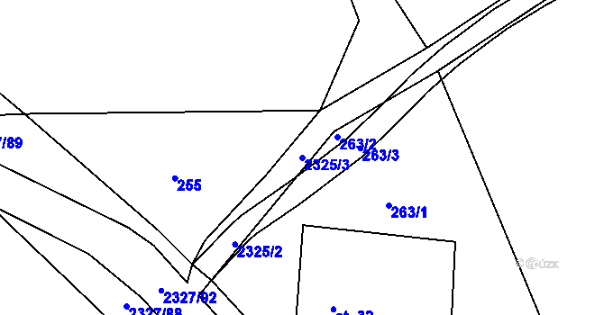 Parcela st. 2325/3 v KÚ Telecí, Katastrální mapa