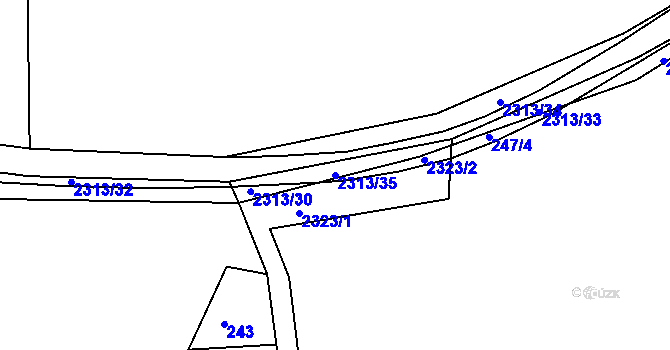 Parcela st. 2313/35 v KÚ Telecí, Katastrální mapa