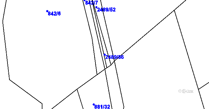 Parcela st. 2489/86 v KÚ Telecí, Katastrální mapa