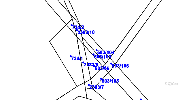 Parcela st. 503/104 v KÚ Telecí, Katastrální mapa