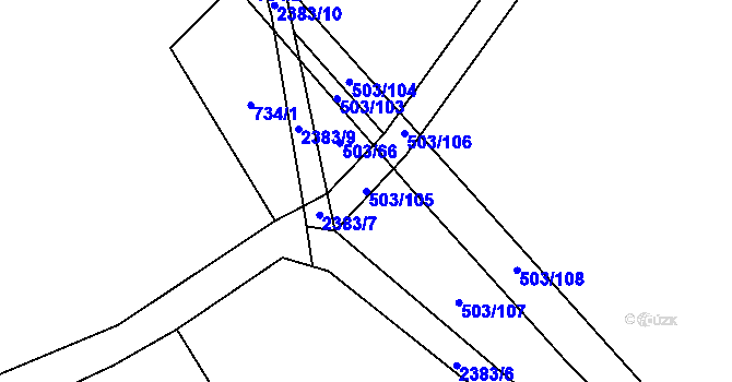 Parcela st. 503/105 v KÚ Telecí, Katastrální mapa
