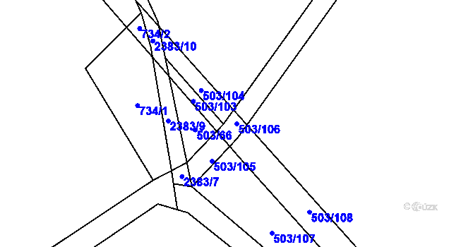 Parcela st. 503/106 v KÚ Telecí, Katastrální mapa