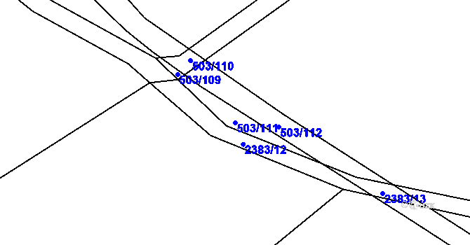 Parcela st. 503/111 v KÚ Telecí, Katastrální mapa