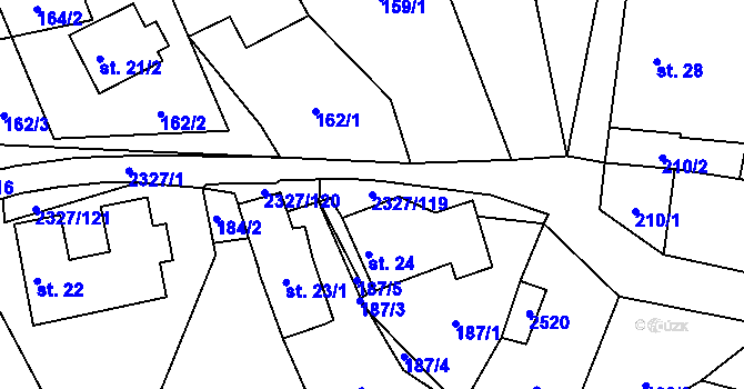 Parcela st. 2327/119 v KÚ Telecí, Katastrální mapa