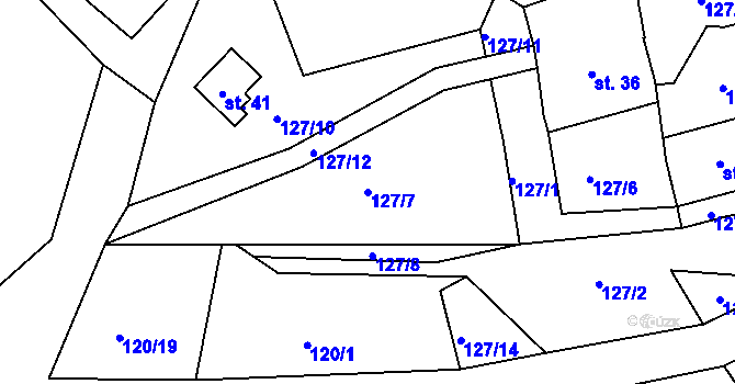 Parcela st. 127/7 v KÚ Liboňov, Katastrální mapa