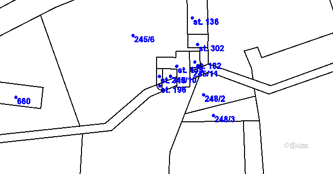 Parcela st. 135 v KÚ Telnice, Katastrální mapa