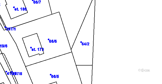 Parcela st. 64/2 v KÚ Telnice, Katastrální mapa