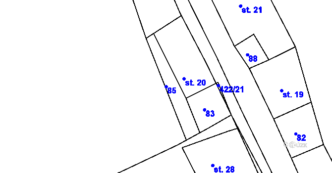 Parcela st. 85 v KÚ Telnice, Katastrální mapa