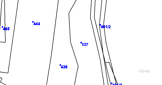 Parcela st. 137 v KÚ Telnice, Katastrální mapa