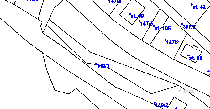 Parcela st. 147/1 v KÚ Telnice, Katastrální mapa
