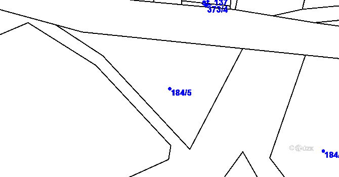 Parcela st. 184/5 v KÚ Telnice, Katastrální mapa