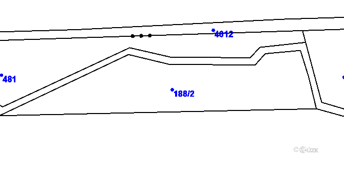 Parcela st. 188/2 v KÚ Telnice, Katastrální mapa