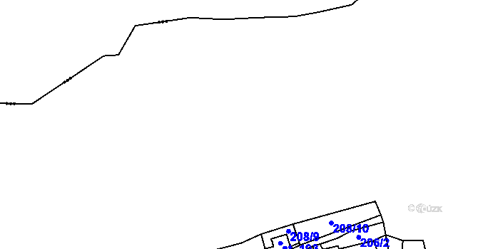 Parcela st. 206/1 v KÚ Telnice, Katastrální mapa