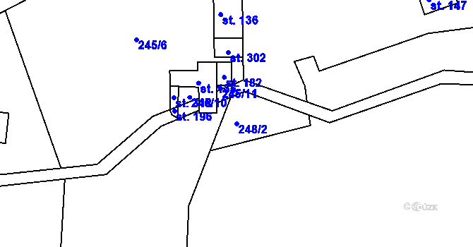Parcela st. 248/2 v KÚ Telnice, Katastrální mapa