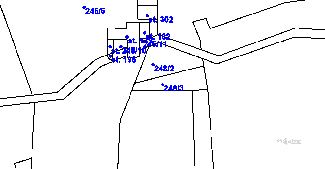 Parcela st. 248/3 v KÚ Telnice, Katastrální mapa