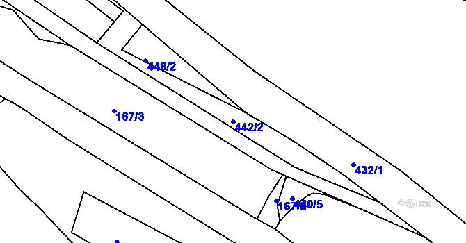 Parcela st. 442/2 v KÚ Telnice, Katastrální mapa