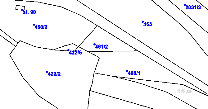 Parcela st. 461/1 v KÚ Telnice, Katastrální mapa