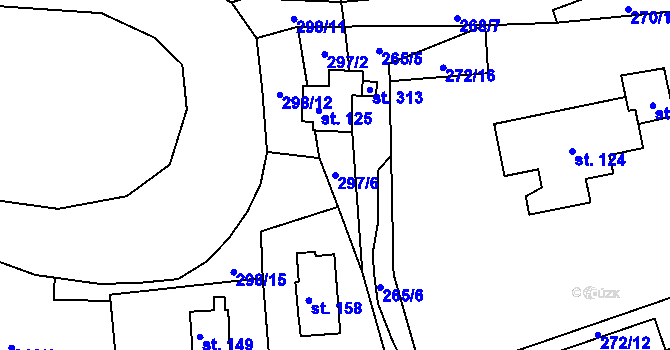 Parcela st. 297/6 v KÚ Telnice, Katastrální mapa