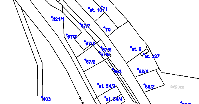 Parcela st. 67/6 v KÚ Telnice, Katastrální mapa