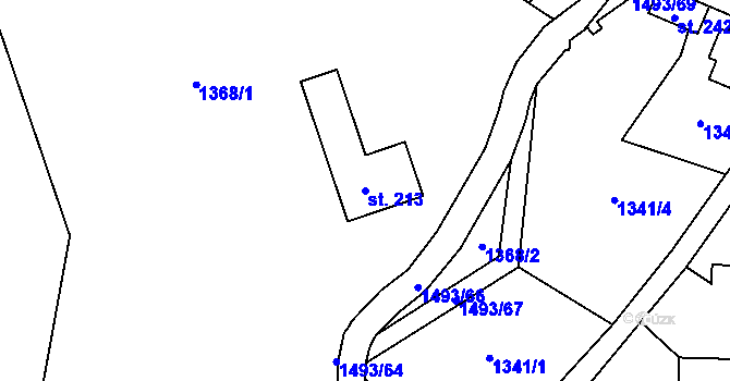 Parcela st. 213 v KÚ Varvažov u Telnice, Katastrální mapa