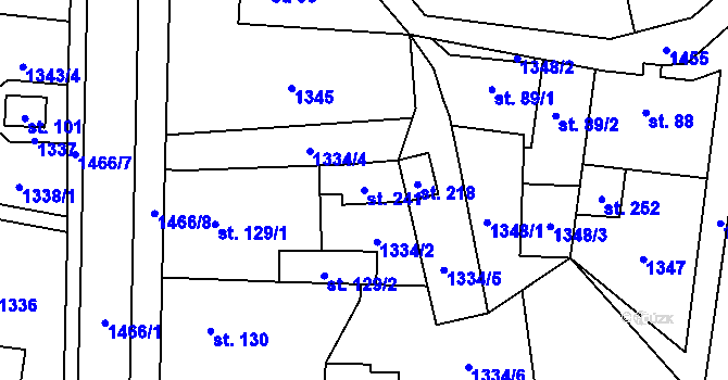 Parcela st. 241 v KÚ Varvažov u Telnice, Katastrální mapa