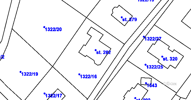 Parcela st. 282 v KÚ Varvažov u Telnice, Katastrální mapa