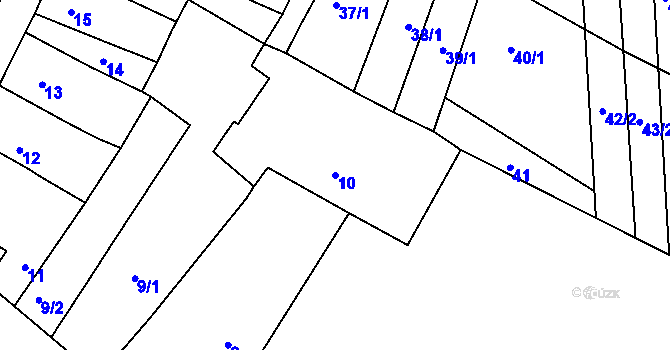 Parcela st. 10 v KÚ Telnice u Brna, Katastrální mapa