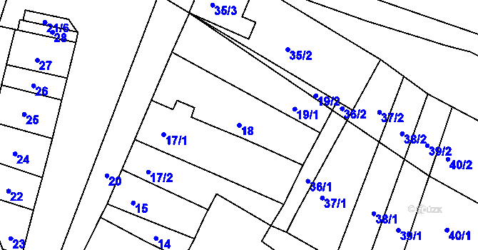 Parcela st. 18 v KÚ Telnice u Brna, Katastrální mapa