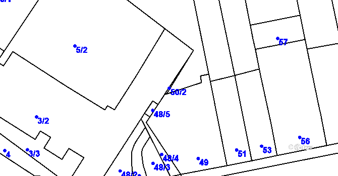 Parcela st. 50/2 v KÚ Telnice u Brna, Katastrální mapa