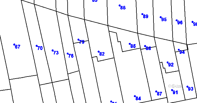 Parcela st. 82 v KÚ Telnice u Brna, Katastrální mapa