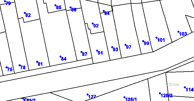 Parcela st. 91 v KÚ Telnice u Brna, Katastrální mapa