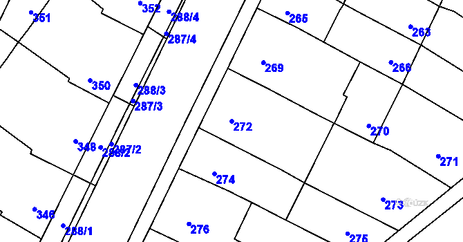 Parcela st. 272 v KÚ Telnice u Brna, Katastrální mapa