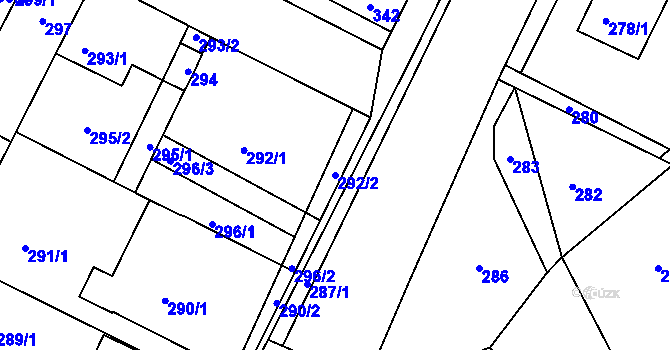 Parcela st. 292/2 v KÚ Telnice u Brna, Katastrální mapa