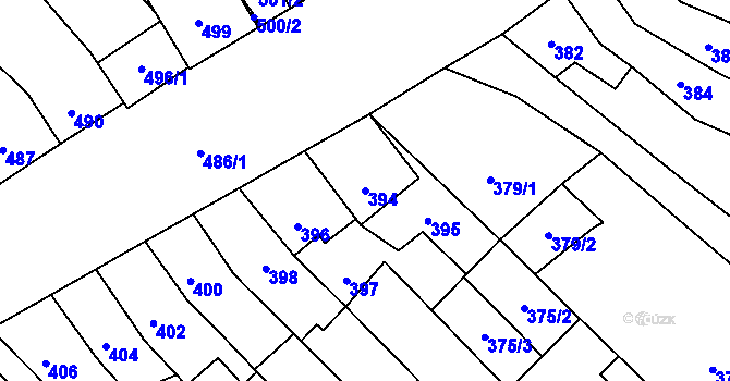 Parcela st. 394 v KÚ Telnice u Brna, Katastrální mapa