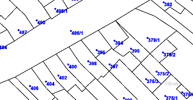 Parcela st. 396 v KÚ Telnice u Brna, Katastrální mapa