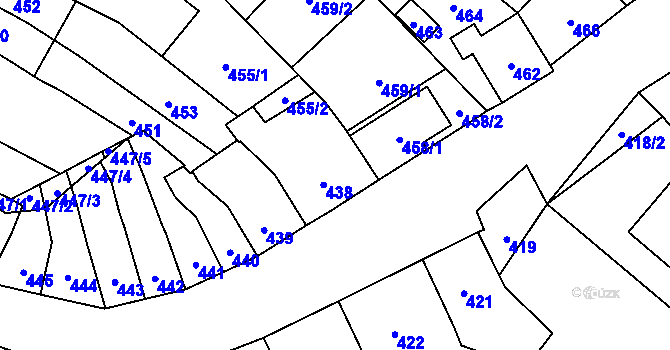 Parcela st. 437 v KÚ Telnice u Brna, Katastrální mapa
