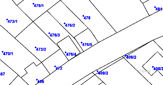Parcela st. 476/5 v KÚ Telnice u Brna, Katastrální mapa